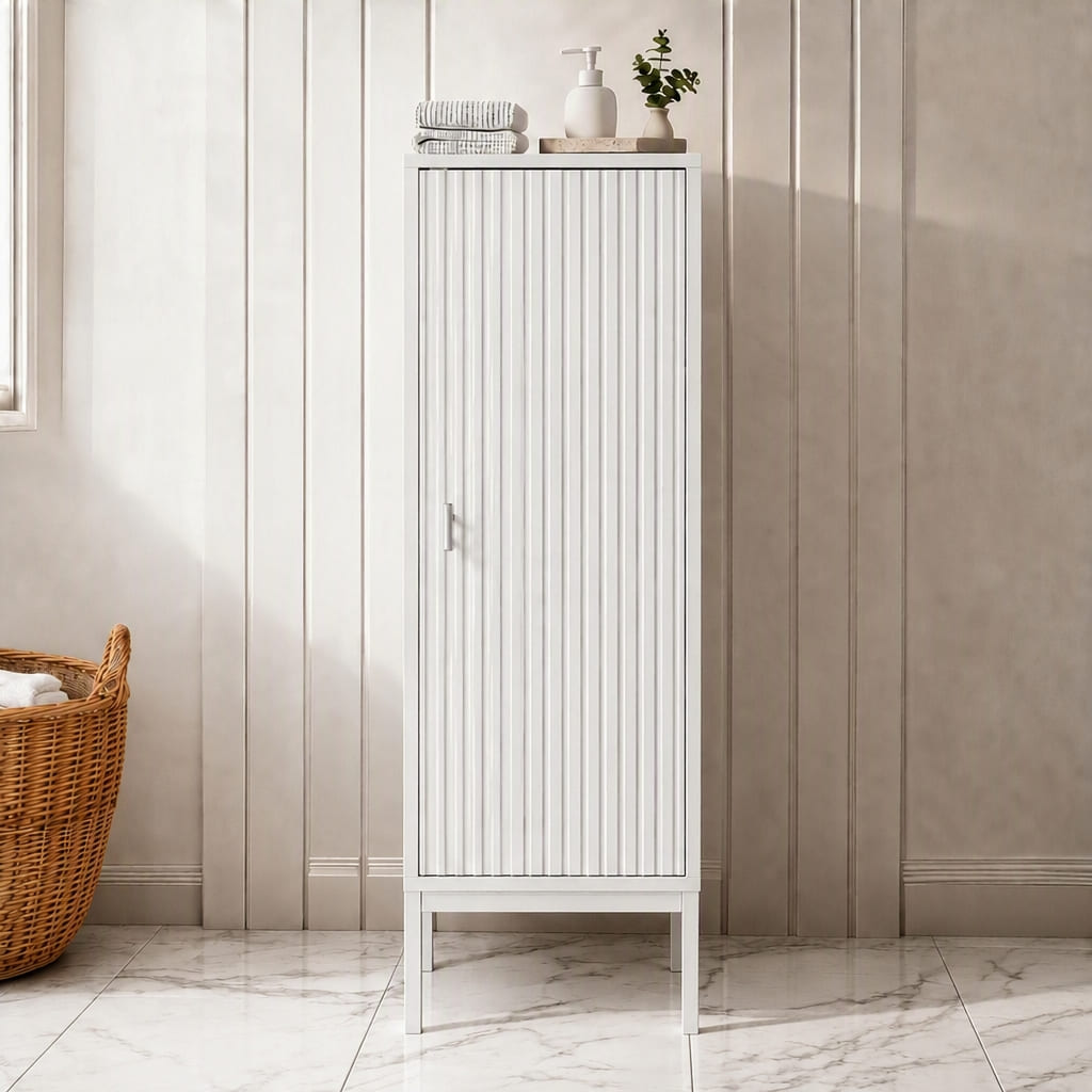 Mabel White 1 Door Bathroom Cabinet
