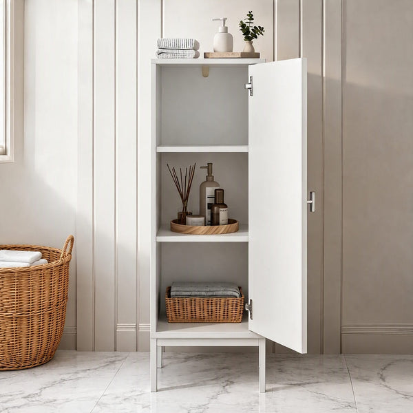 Mabel White 1 Door Bathroom Cabinet