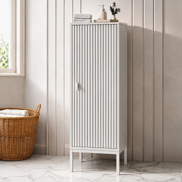 Mabel White 1 Door Bathroom Cabinet