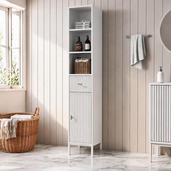 Mabel White Tall Bathroom Cabinet