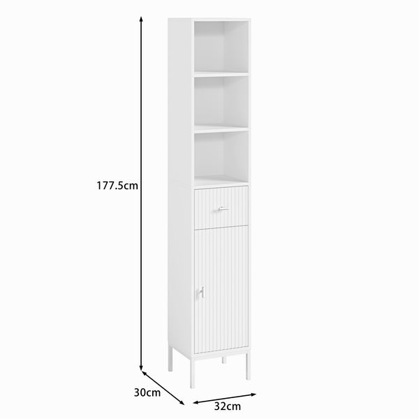 Mabel White Tall Bathroom Cabinet
