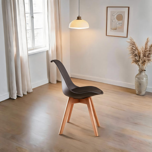 Pair of Lisbon Grey Curved Dining Chairs