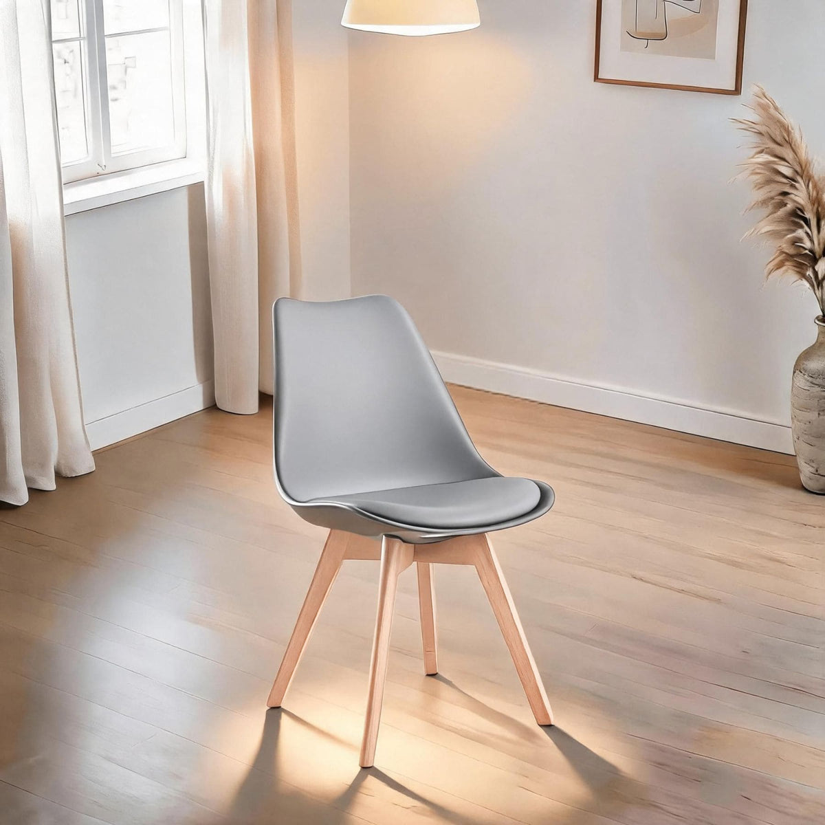 Pair of Lisbon Grey Curved Dining Chairs