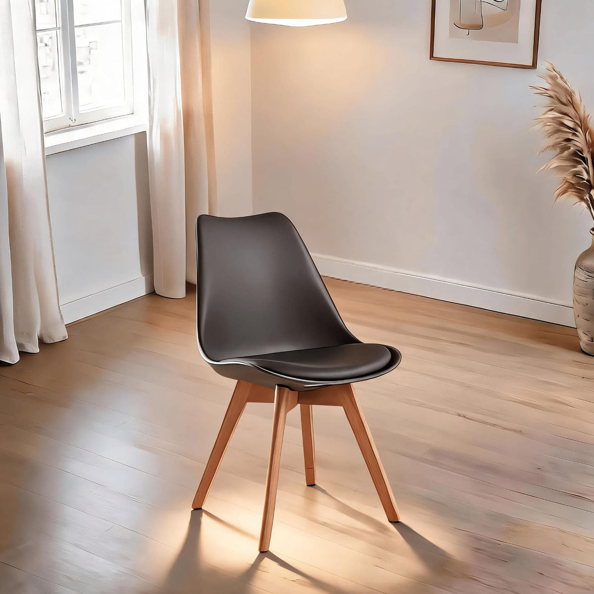 Pair of Lisbon Grey Curved Dining Chairs
