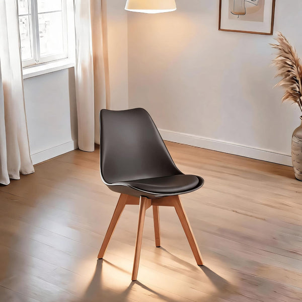 Pair of Lisbon Grey Curved Dining Chairs