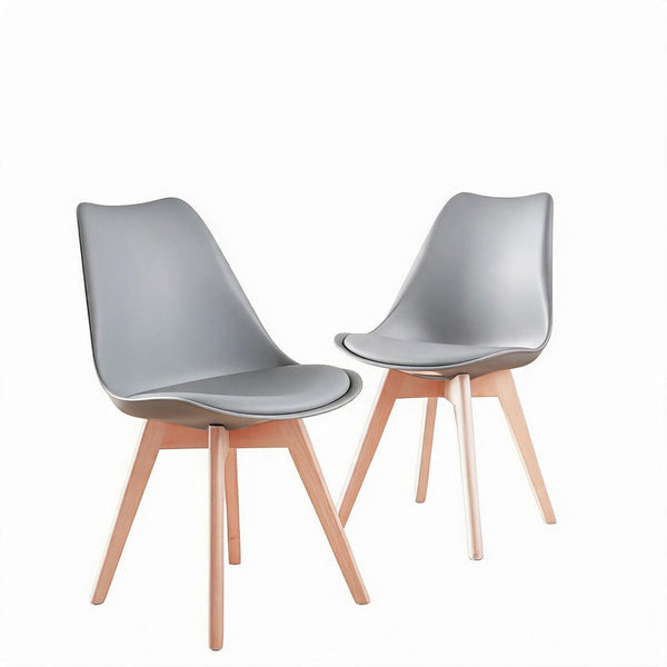 Pair of Lisbon Grey Curved Dining Chairs
