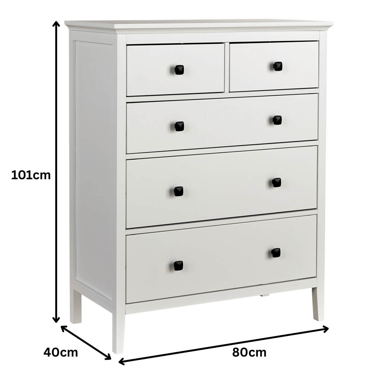 Bellevue Chest of 5 Drawers