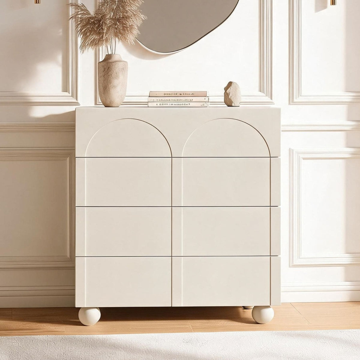 Elodie Beige Chest of 4 Drawers