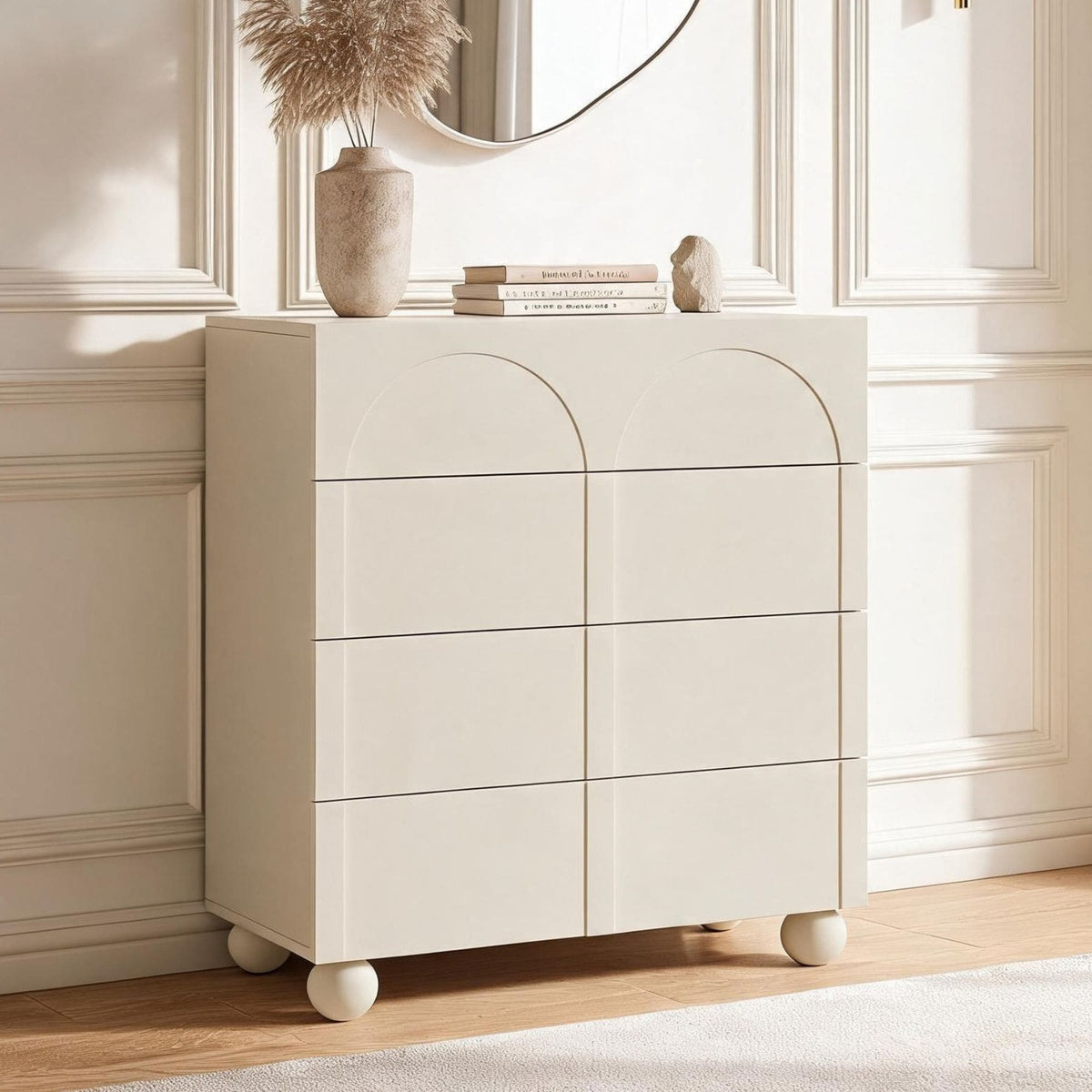Elodie Beige Chest of 4 Drawers