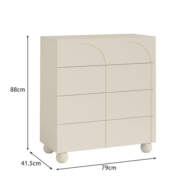 Elodie Beige Chest of 4 Drawers