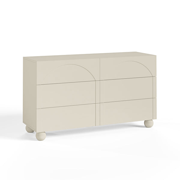 Elodie Beige Chest of 6 Drawers