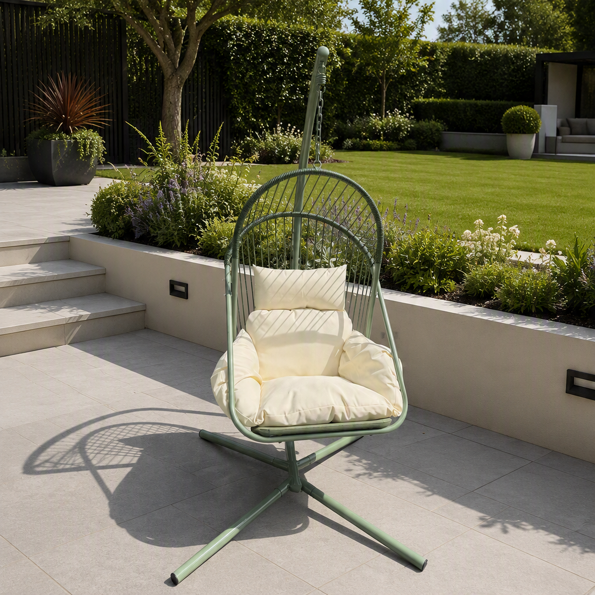 Capri Sage Green Hanging Egg Chair