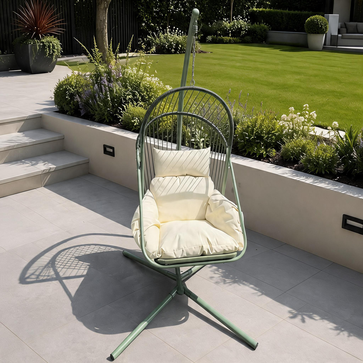 Capri Sage Green Hanging Egg Chair