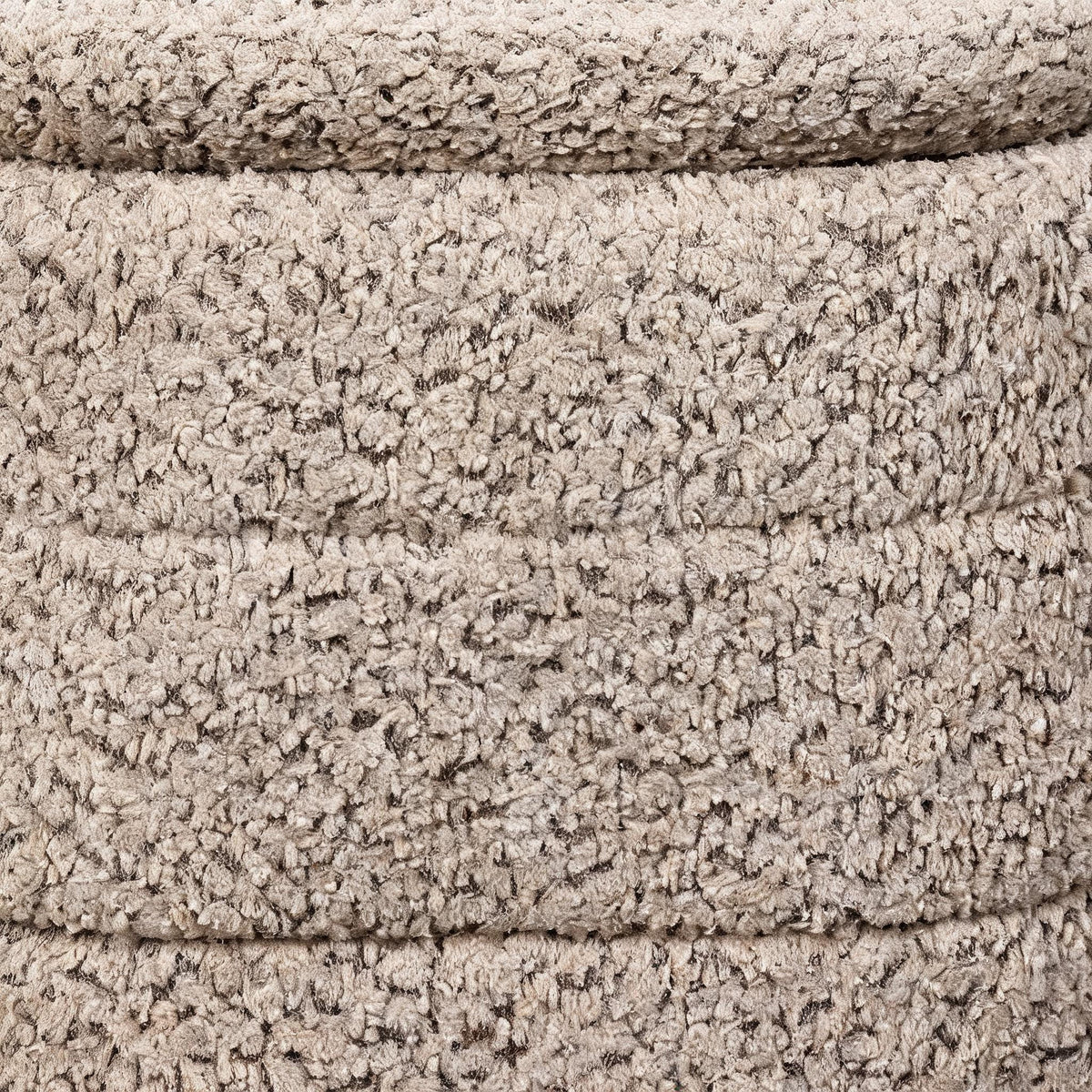 Luxe Beige Square Chenille Storage Ottoman with Tray Lid