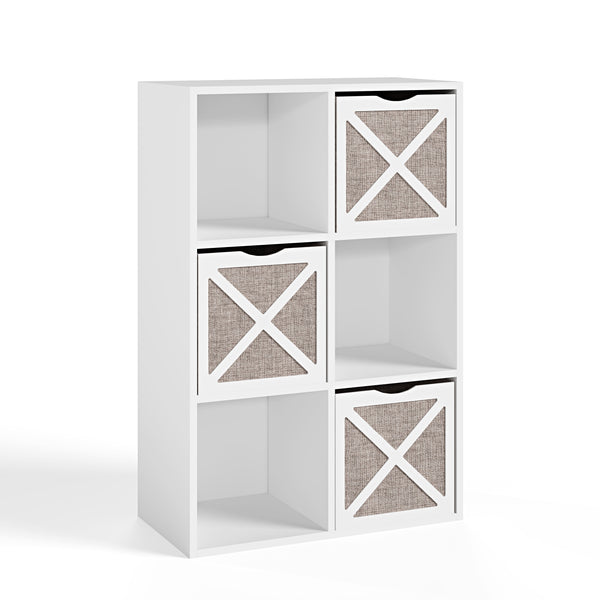 Kubus 6 Cube Storage Unit with 3 Storage Boxes