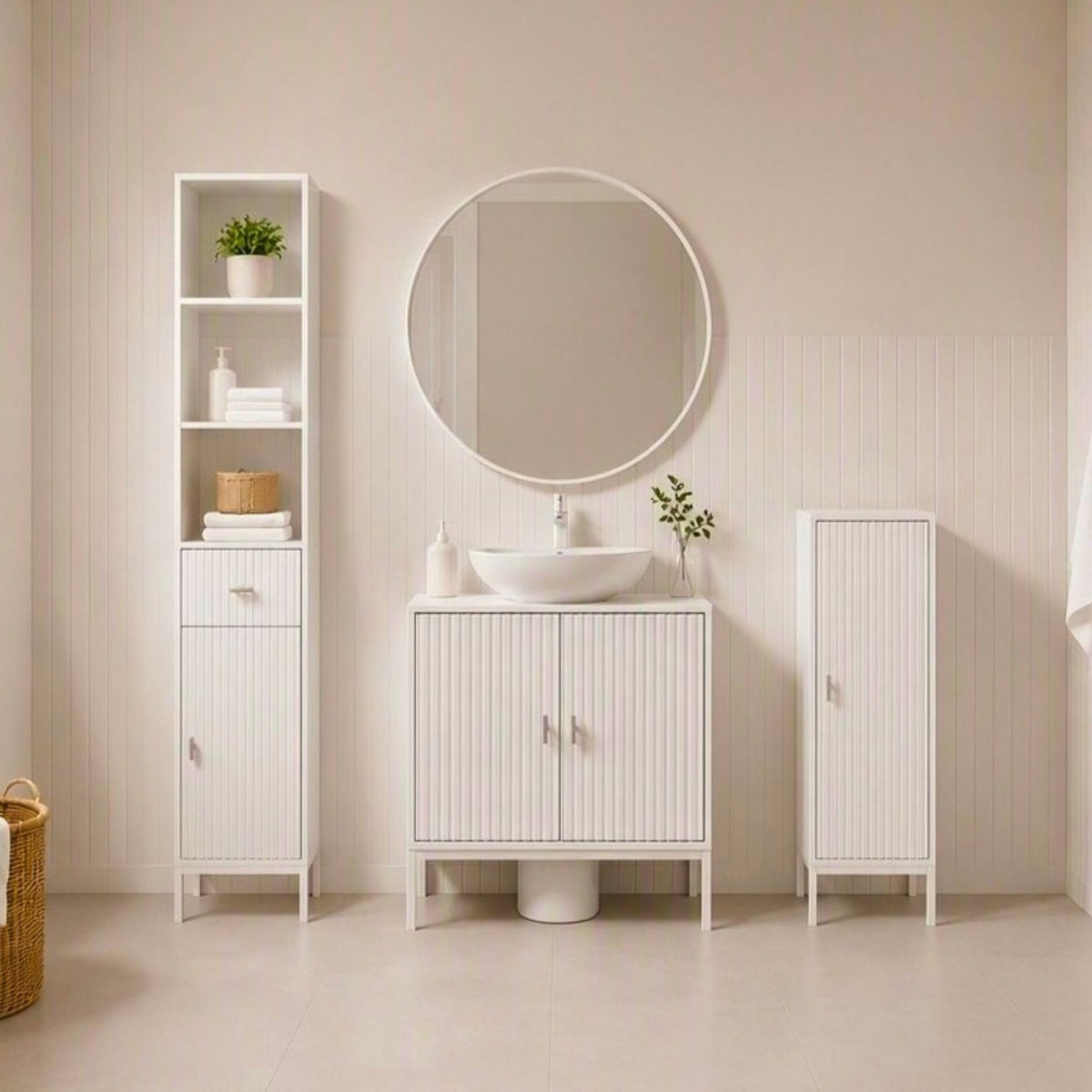 Mabel White 1 Door Bathroom Cabinet