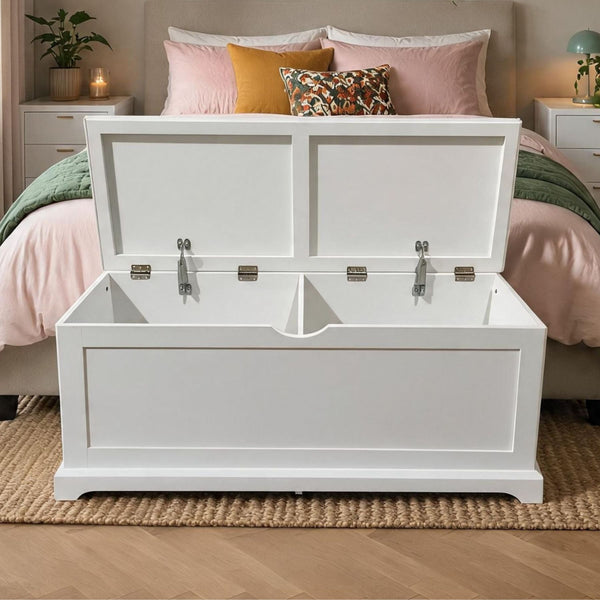 Bromwell White Ottoman Storage Box