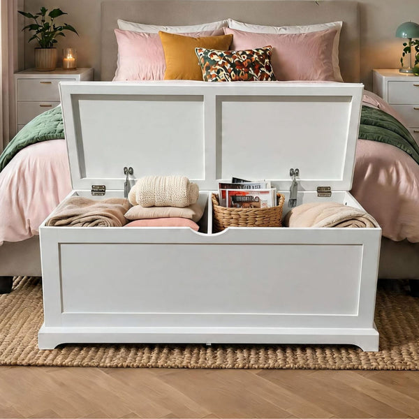 Bromwell White Ottoman Storage Box