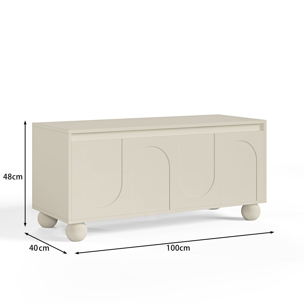 Elodie Beige Storage Ottoman Bench