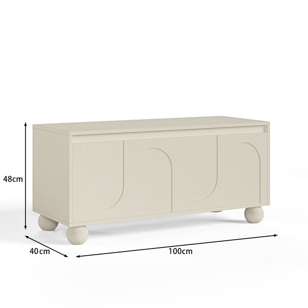Elodie Beige Storage Ottoman Bench
