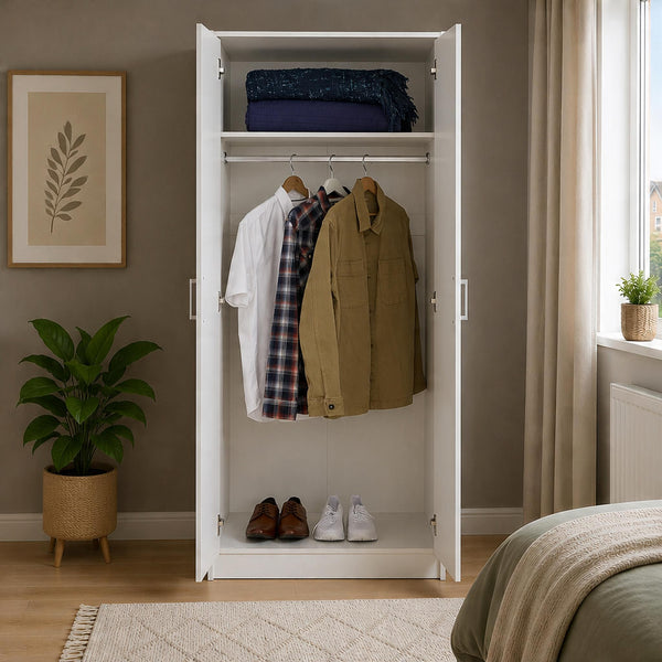 Arla White 2 Door Wardrobe