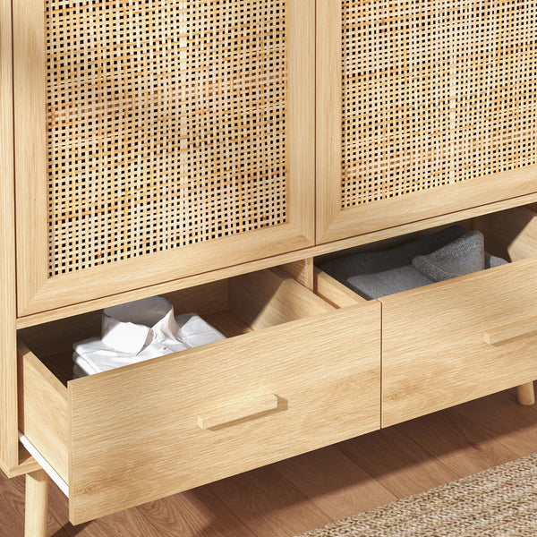 Astbury 2 Door Wardrobe with Rattan Doors