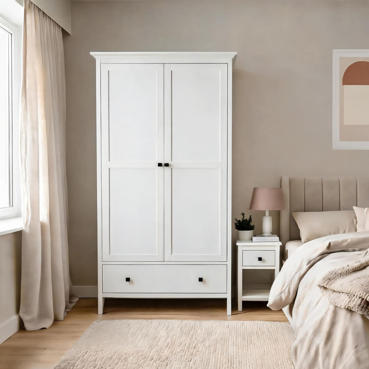 Bellevue 2 Door Wardrobe with Storage Drawer