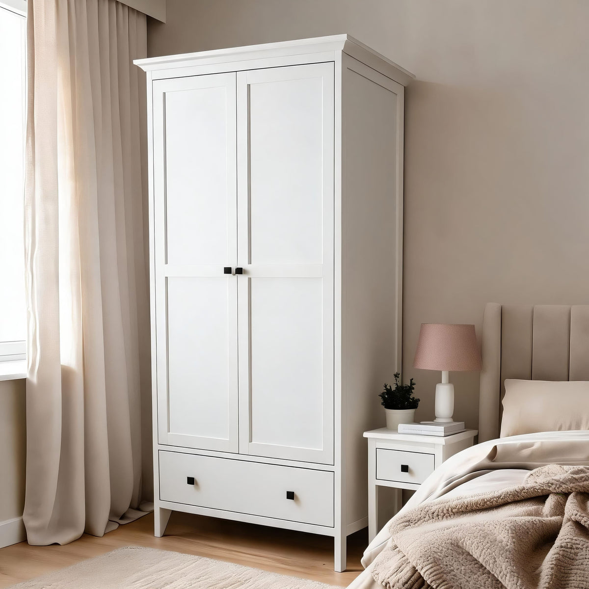 Bellevue 2 Door Wardrobe with Storage Drawer
