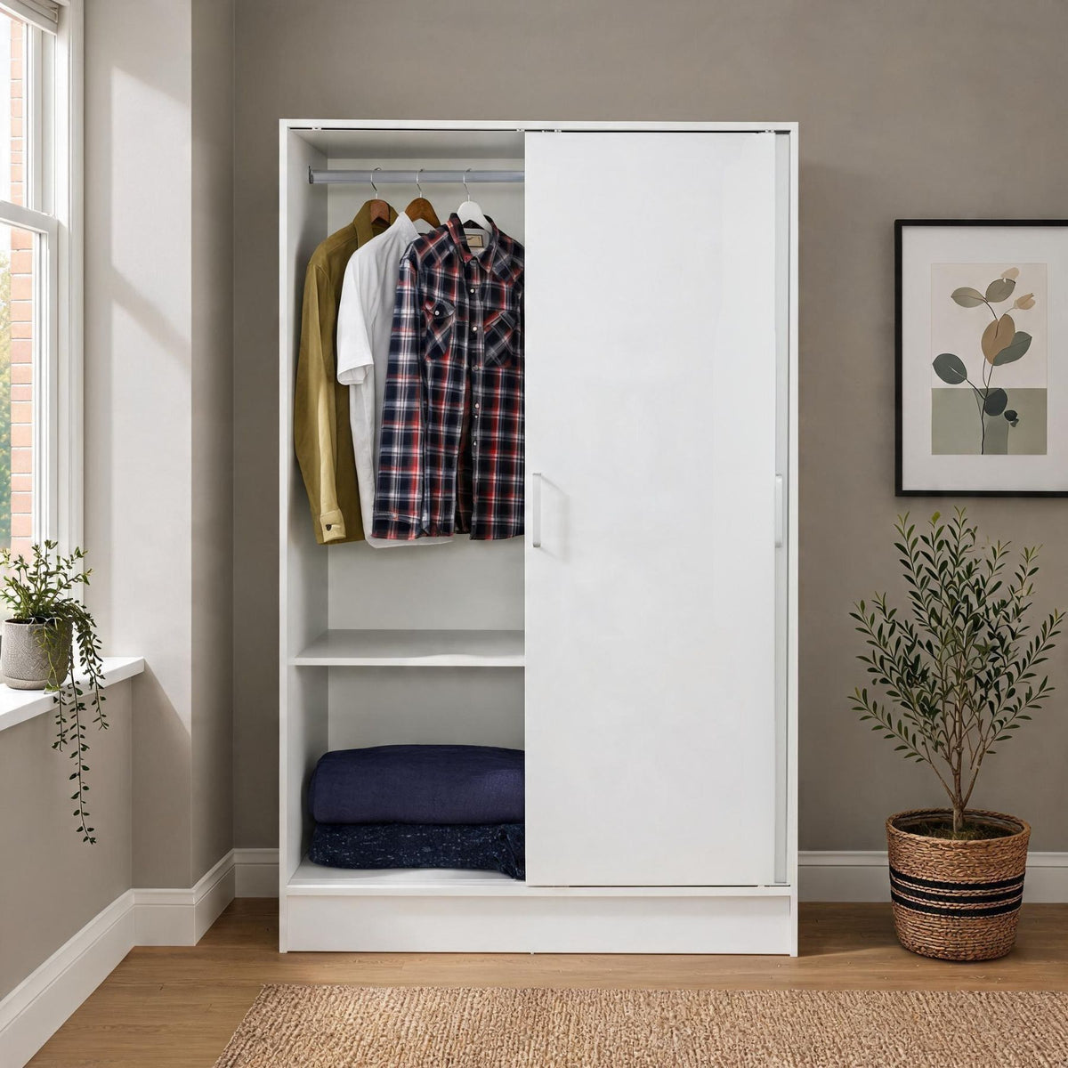 Raya White 2 Door Sliding Wardrobe