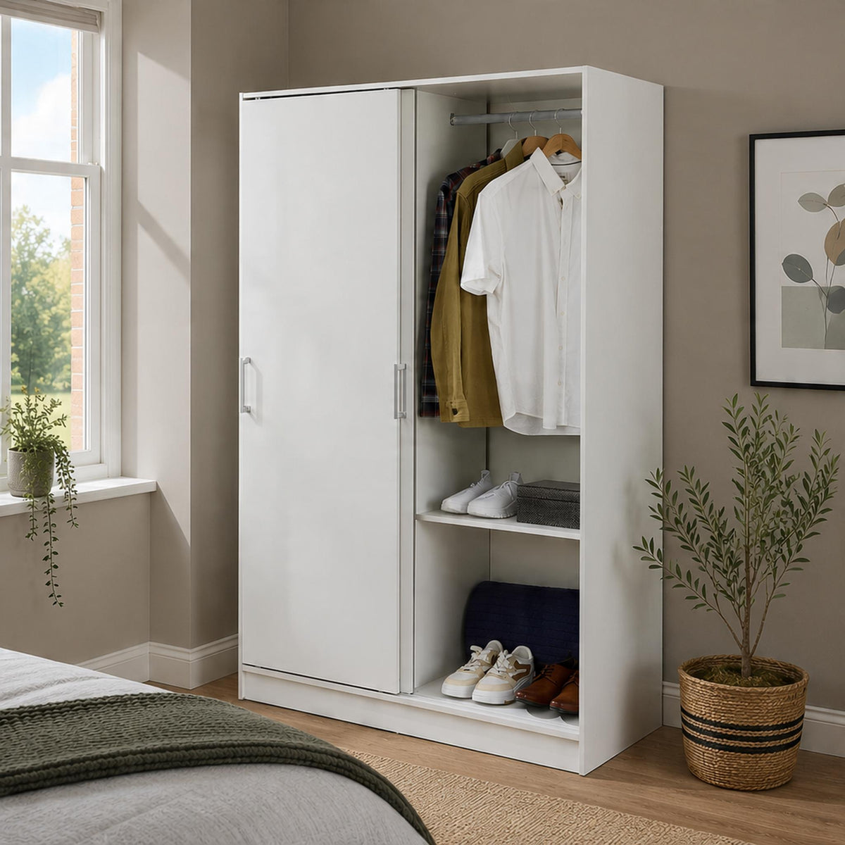 Raya White 2 Door Sliding Wardrobe