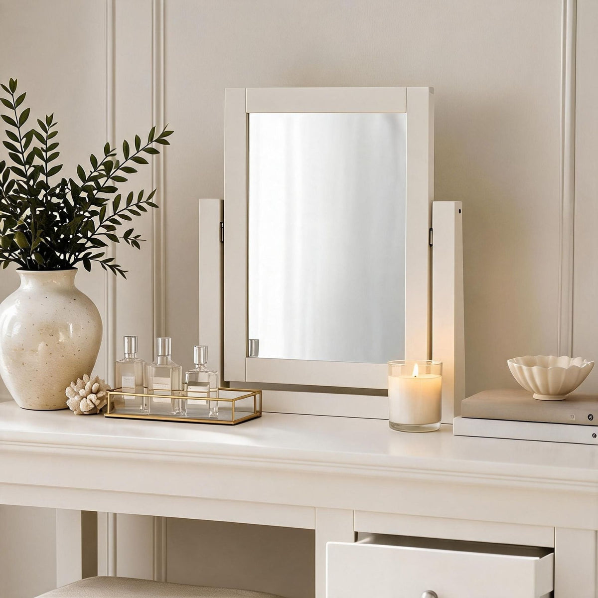 Chantilly Dressing Table Set with Stool and Mirror