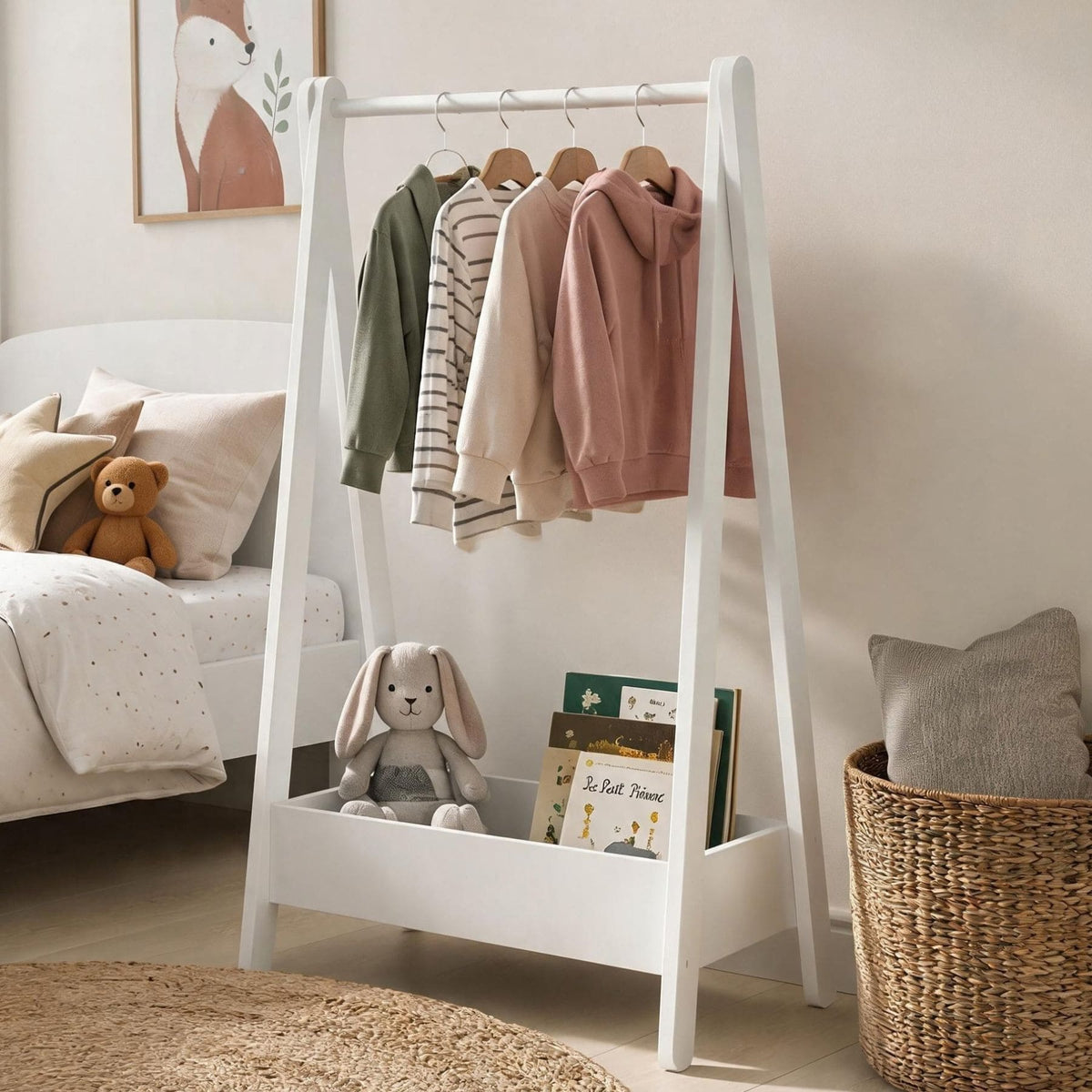 Hallie Kids Clothes Rail with Storage Tray