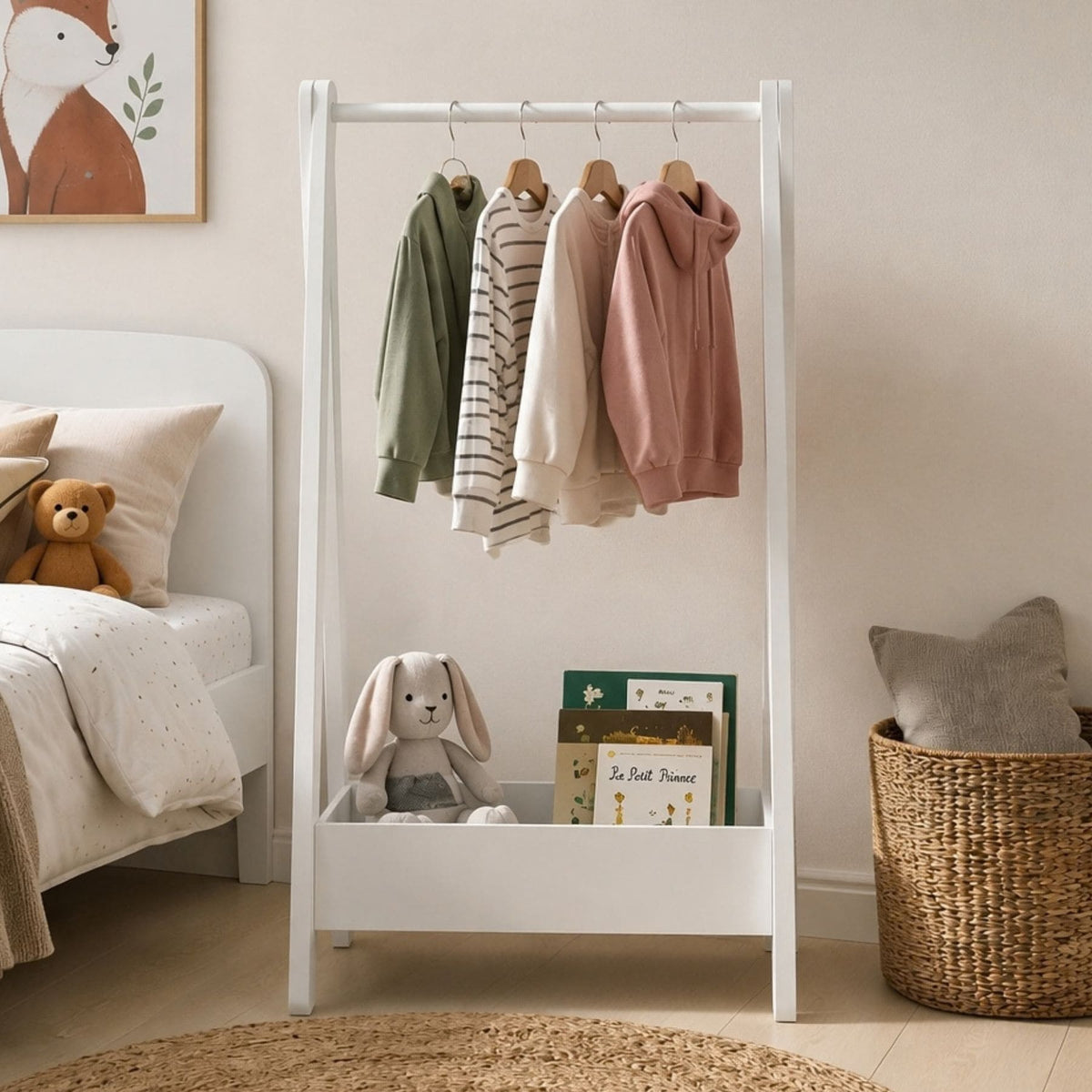 Hallie Kids Clothes Rail with Storage Tray