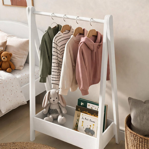 Hallie Kids Clothes Rail with Storage Tray
