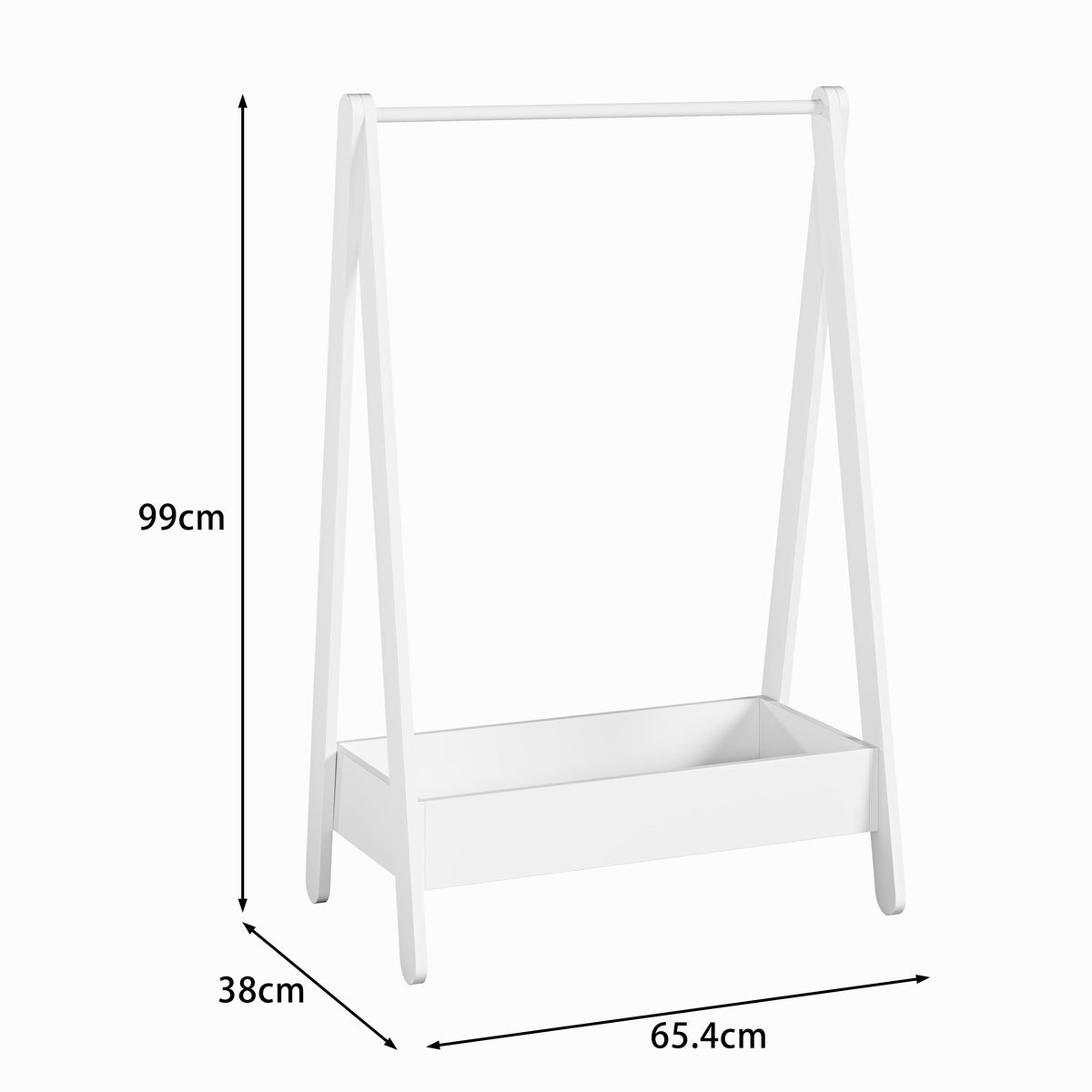 Hallie Kids Clothes Rail with Storage Tray